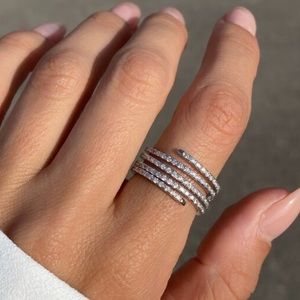 Spiral Wrap CZ statement ring